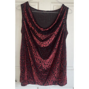 Women’s Burnout Velvet Sleeveless Cowl Neck Size S/M Whimsigoth Boho Fairy Y2K